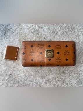 MCM Cognac Visetos Hardshell Sunglasses Case